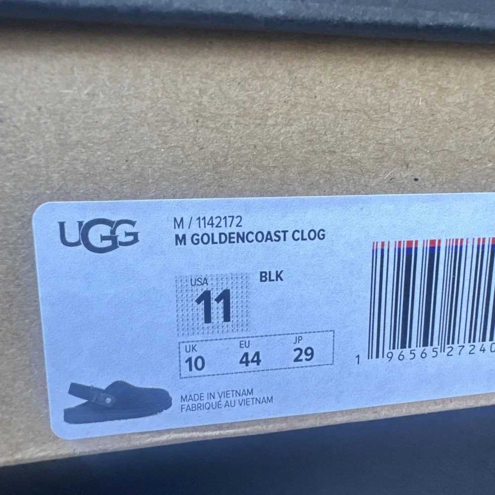 UGG Goldencoast Clog Men's Size 11‎ Sandal Black Suede M/1142172